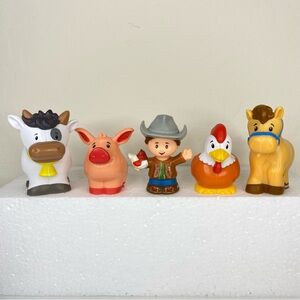 Fisher Price Little People Farmer and Farm Animals Lot of 5